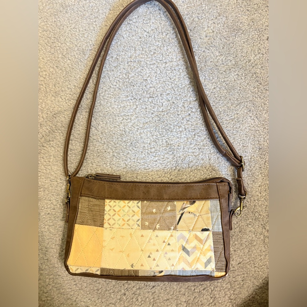 Brown Patchwork Shoulder Bag - image 2